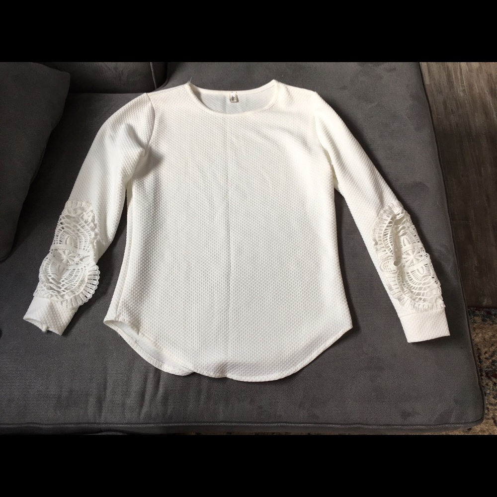 White shirt with detailed sleeves
